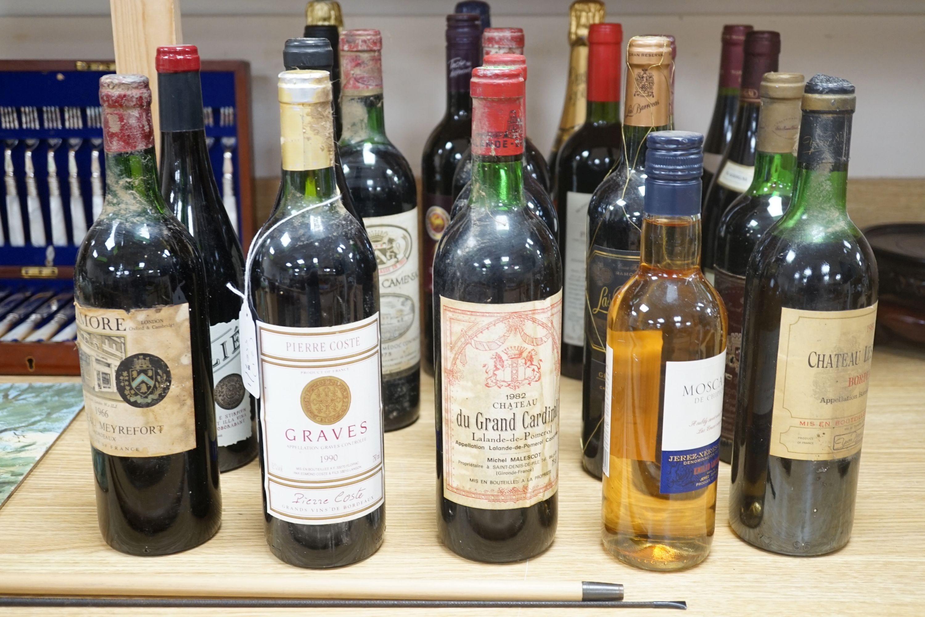 22 bottles of assorted red and white wines